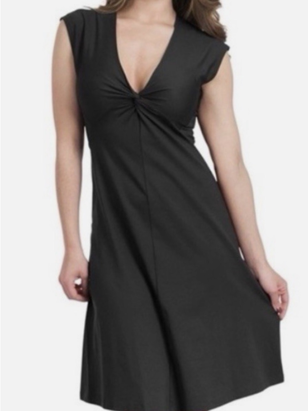 Patagonia Grey  V-Neck Twist-Front Midi Dress